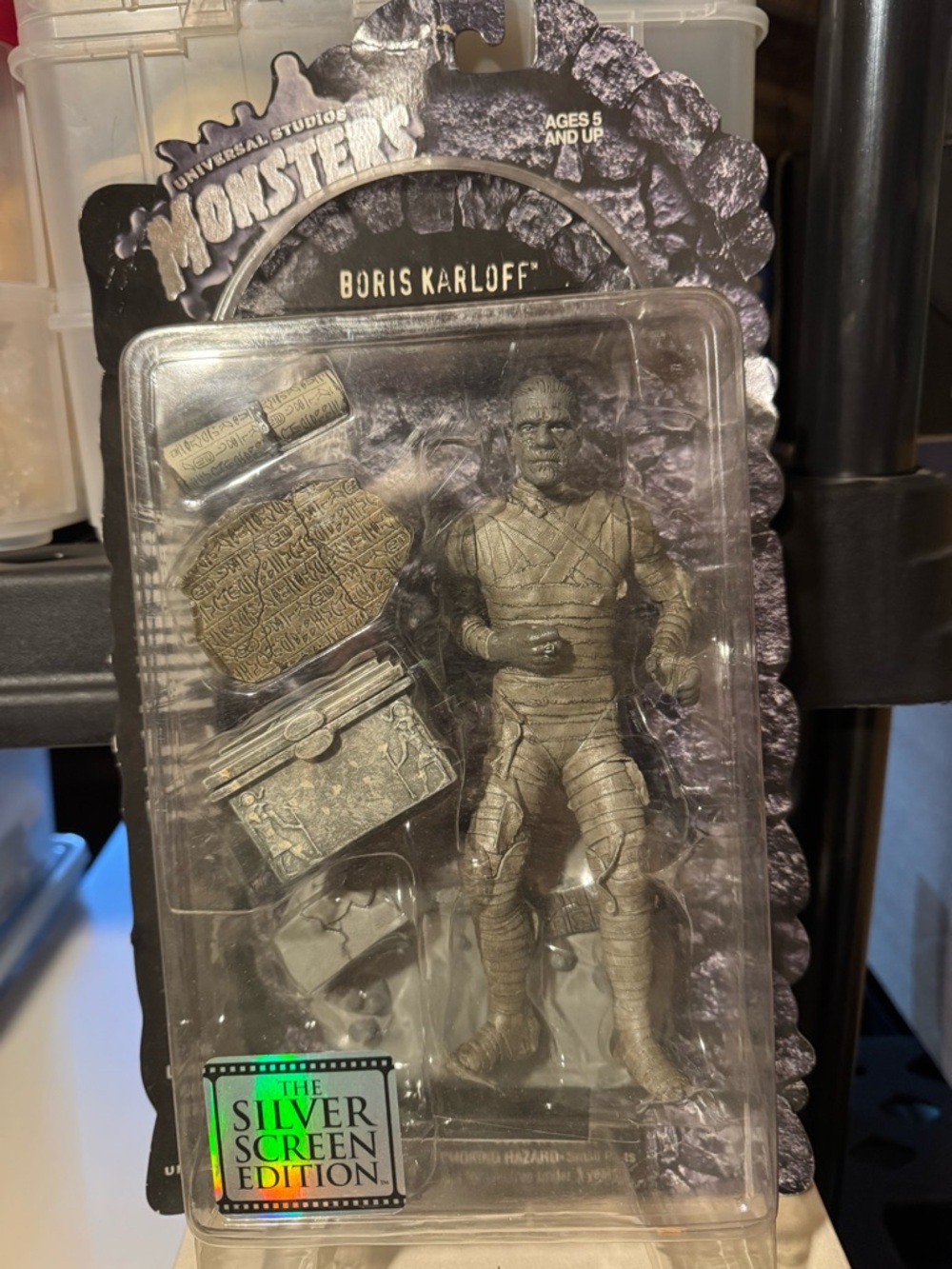 Universal Monsters Silver Screen Edition Boris Karloff Mummy Figure - Silver